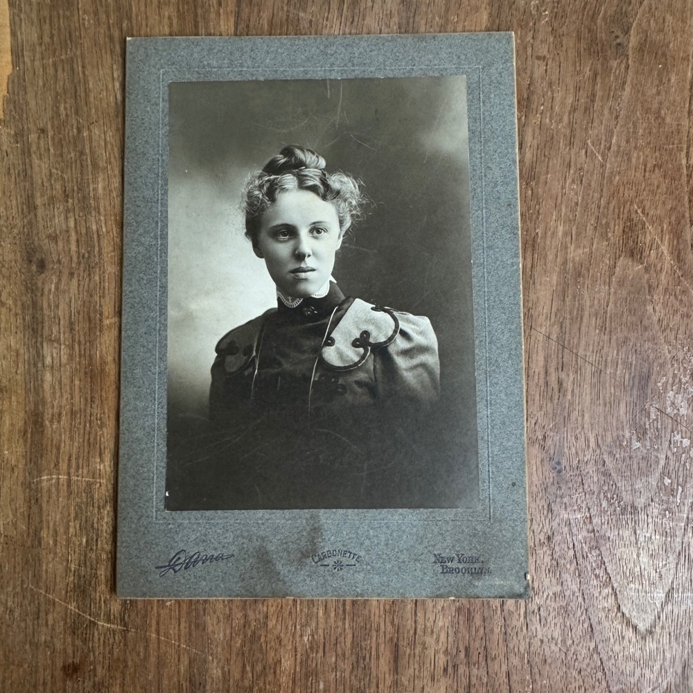 Antique Studio Portrait of Woman Carbonettes by‎ Edward Cary Dana Cabinet Card